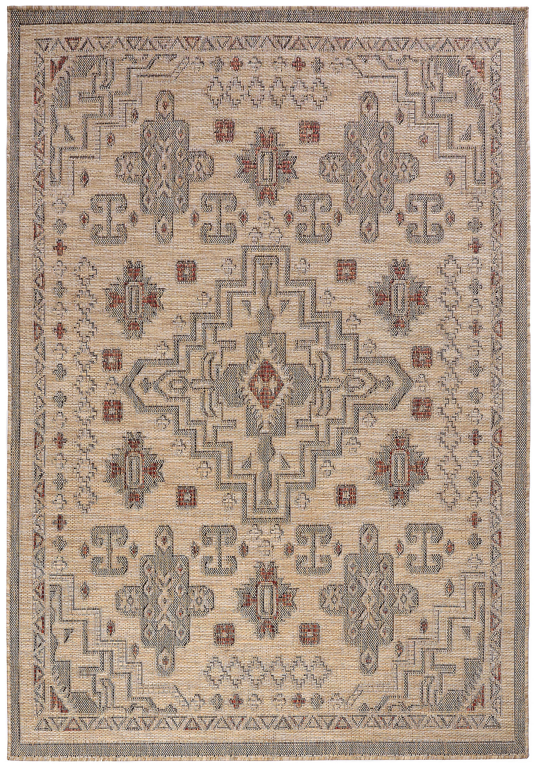TEPPICH YUCANA Beige Outdoor Flachgewebe 140/200 cm - Beige, Textil (140/200cm) - Tapiso