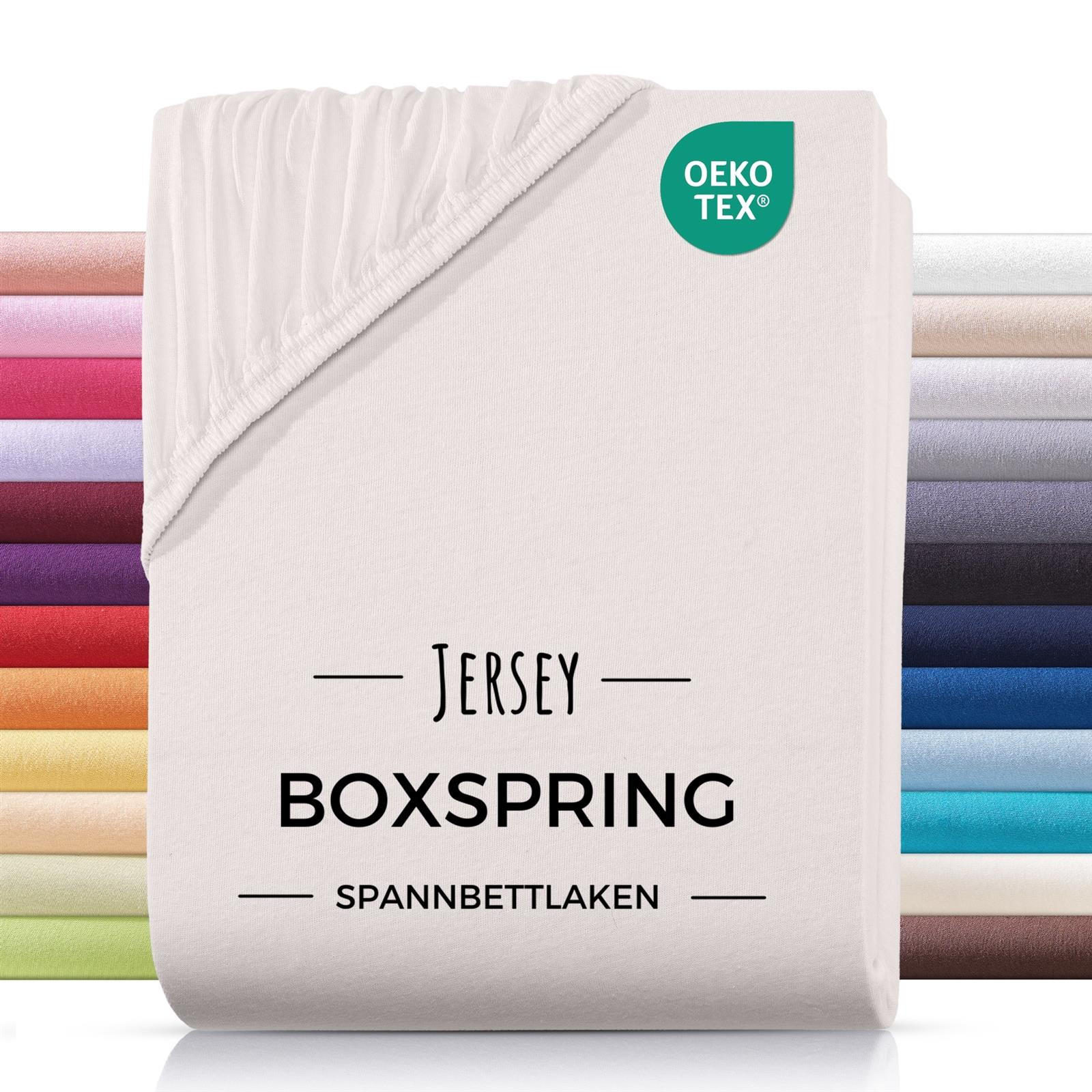 SPANNBETTLAKEN Boxspringbett Jersey 180x200 180x220 200x200 200x200, Wasserbett Bettlaken aus 100% Baumwolle - Naturfarben, Textil (200/220cm) - Carpe Sonno
