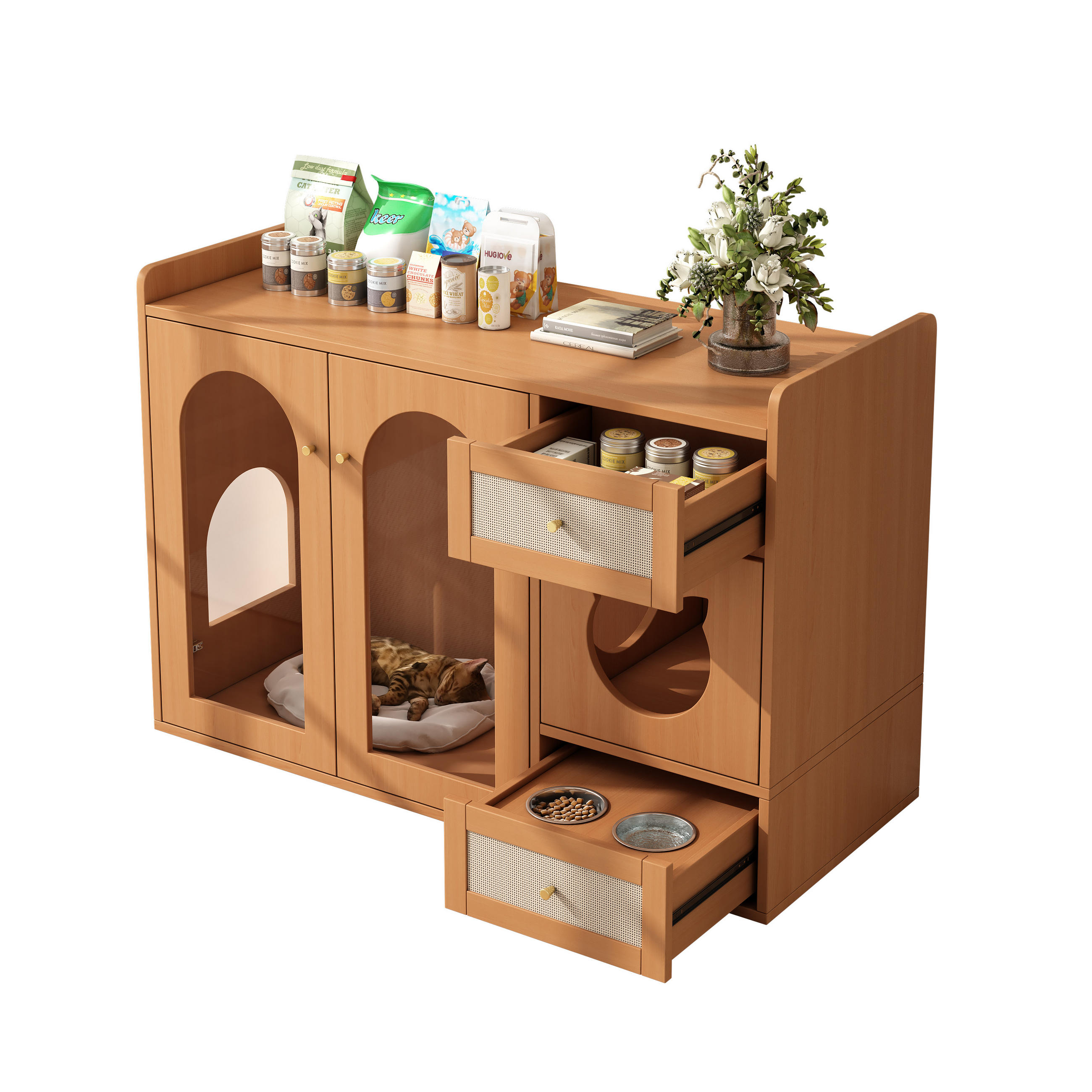 Flieks Schrank, Walnuss 45x83x120 cm