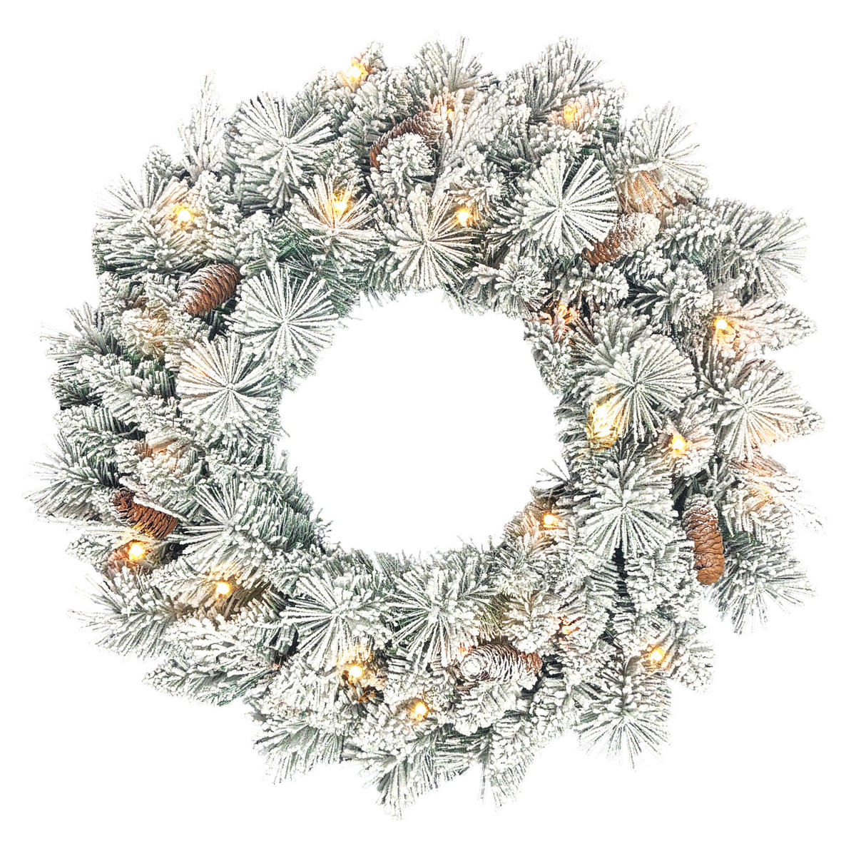 BELEUCHTETER Weihnachtskranz Grün 60.0/60.0/8.0 cm - Grün, Kunststoff (60cm)