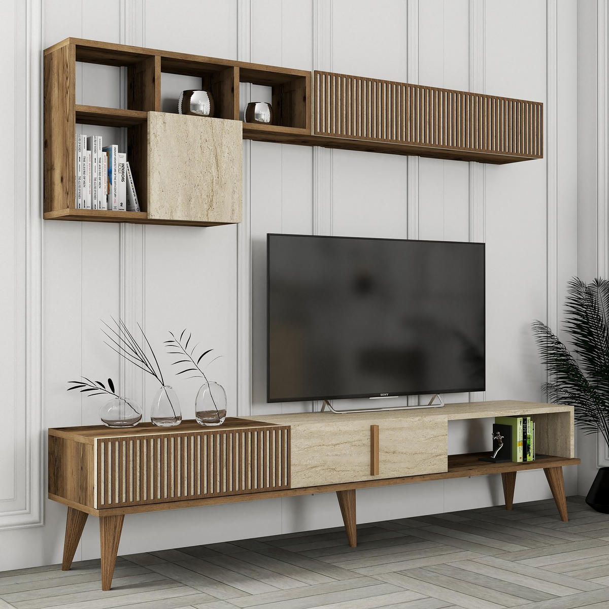 TV-MÖBEL milan beige - Beige, Holz (35/40/180cm) - Habitat Garten