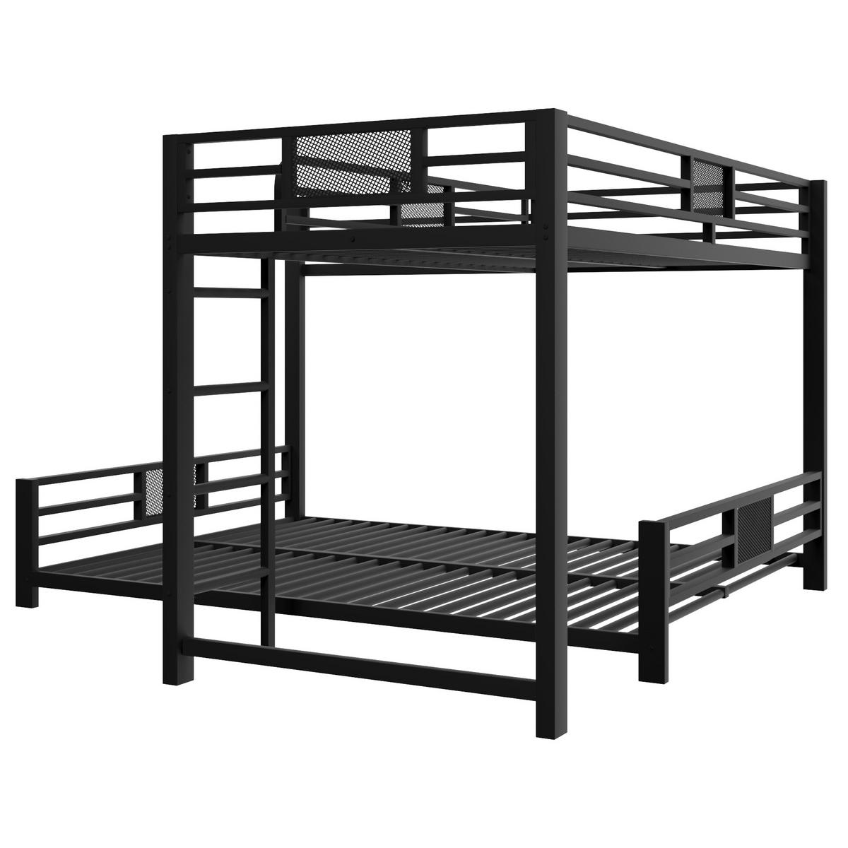 ETAGENBETT 90/200 cm & 140/200 cm in Schwarz L-Form aus Metall - Schwarz, Metall (140/200cm) - CHICFURN