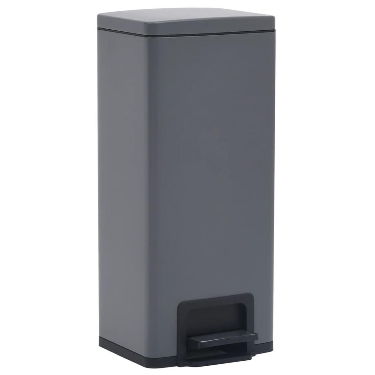 MÜLLEIMER mit Fußpedal 30L Stahl Grau - Grau, Metall (31/71/31cm) - DELUKE