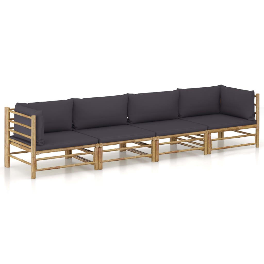 GARTENSET Requa 4-teilig - Grau, Naturmaterialien - Nettlife
