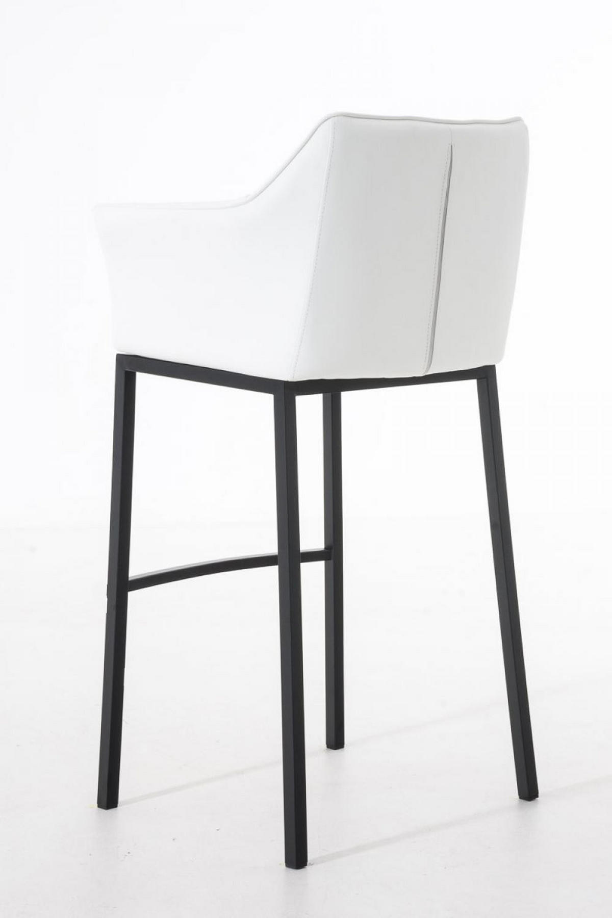 BARHOCKER Lederlook weiß - Schwarz/Weiß, Textil/Metall (64/110/48cm) - CLP