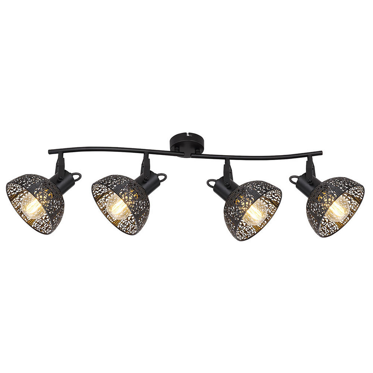 DECKENLEUCHTE PANTALLA Metall Schwarz - Schwarz, Metall (87/28.5/21.5cm) - Globo Lighting