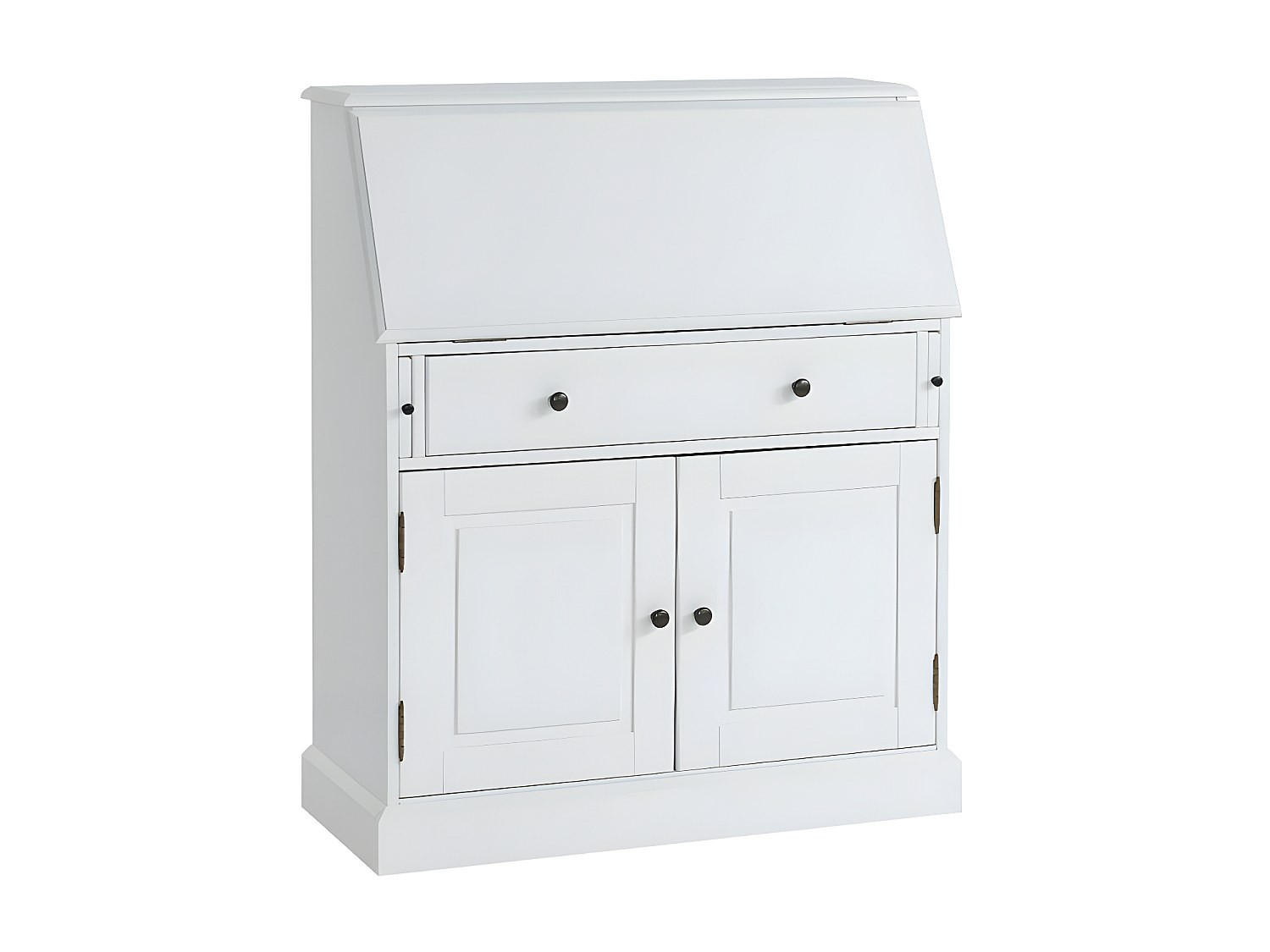 SEKRETÄR - MDF & Kiefernholz - Weiß - CLEORE - Weiß, Holz (93/40/110.8cm) - Vente-Unique