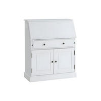 SEKRETÄR - MDF & Kiefernholz - Weiß - CLEORE - Weiß, Holz (40/93/110.8cm) - Vente-Unique