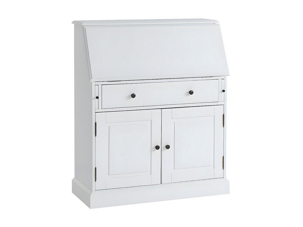 SEKRETÄR - MDF & Kiefernholz - Weiß - CLEORE - Weiß, Holz (40/93/110.8cm) - Vente-Unique