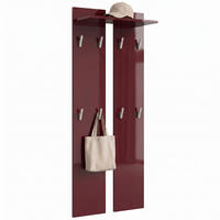 GARDEROBENPANEEL Wandpaneel Bordeaux Hochglanz - Bordeaux, Holzwerkstoff (57/170/20cm) - Vladon