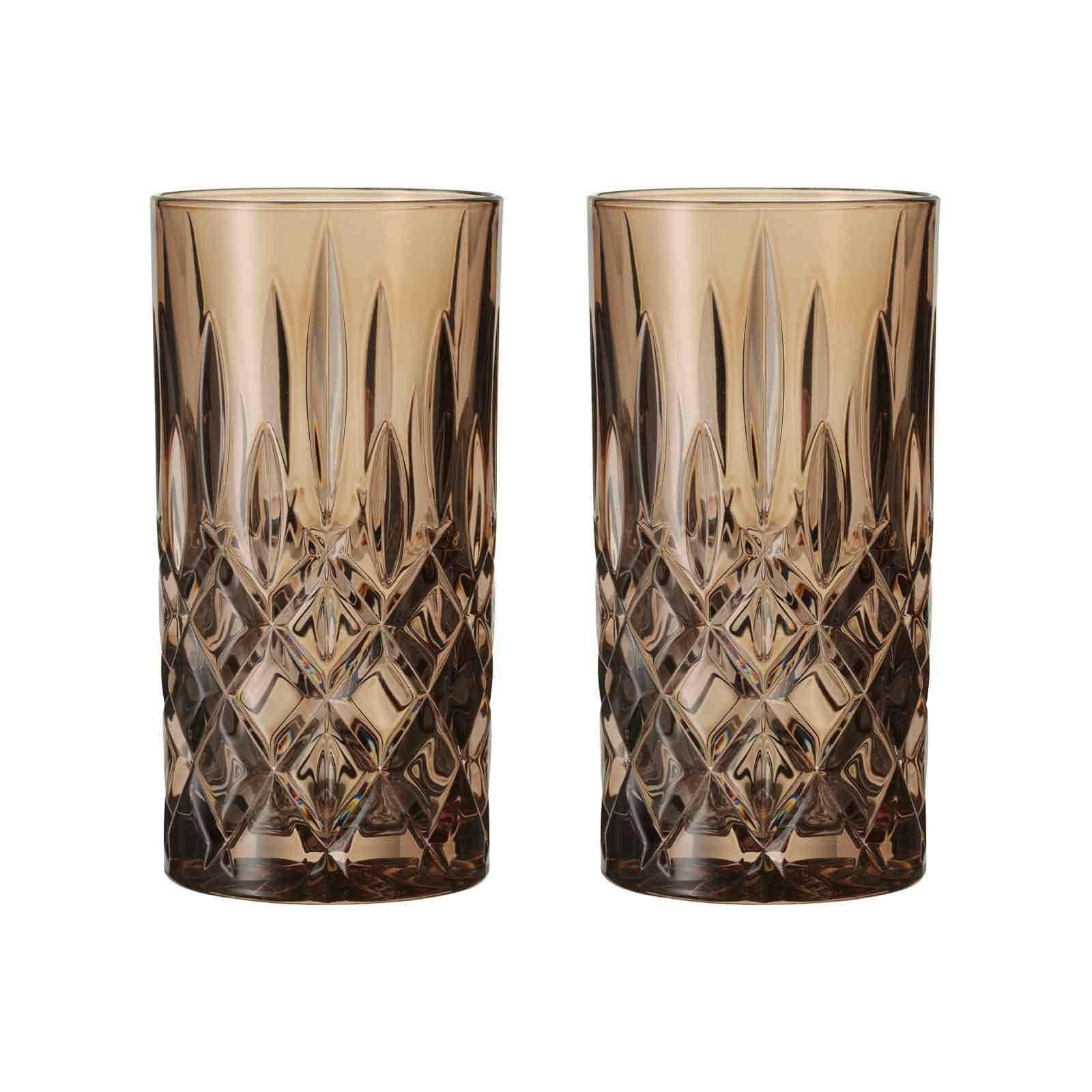 LONGDRINKGLÄSER Noblesse Tobacco 395 ml 2er Set - Braun, Glas (0.395L) - Nachtmann
