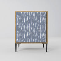 SIDEBOARD GRAPHITE RAIN, Eichefarben, 57,5x42x72,5 cm, Schwarze Metallfüße - Eichefarben/Multicolor, Holzwerkstoff/Metall (57.5/72.5/42cm) - SpaceRebels