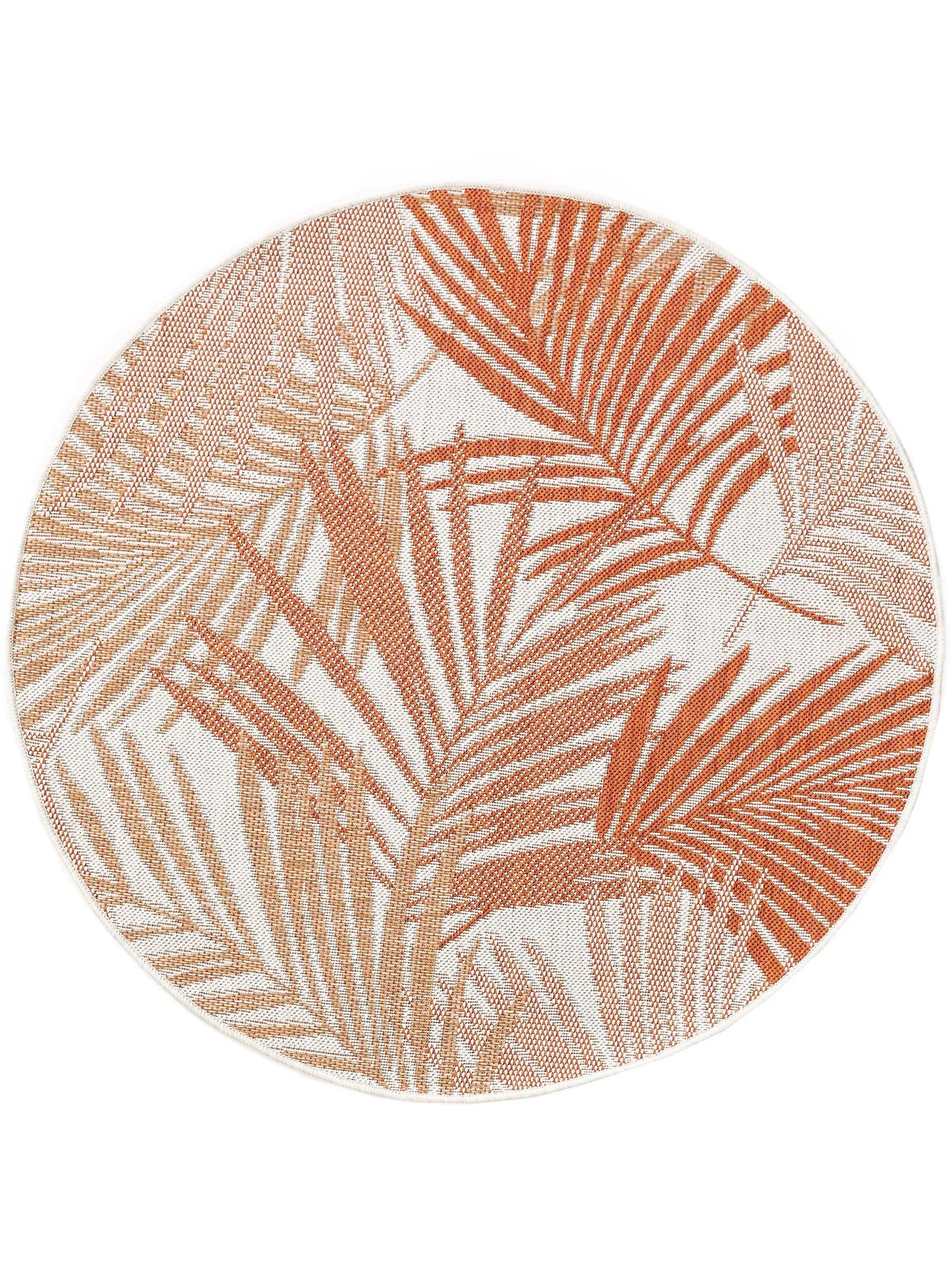 OUTDOORTEPPICH rund Cleo Orange ø 120 cm rund - Orange, Textil (120/120cm) - benuta Nest
