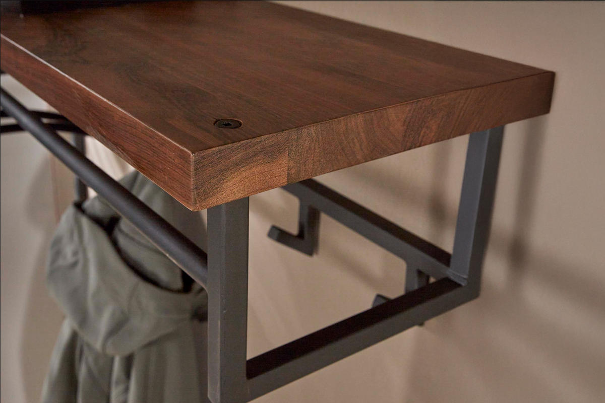 GARDEROBE ADELIA Grau Nussbaum - Grau, Metall (100/80/30cm) - KAWOLA