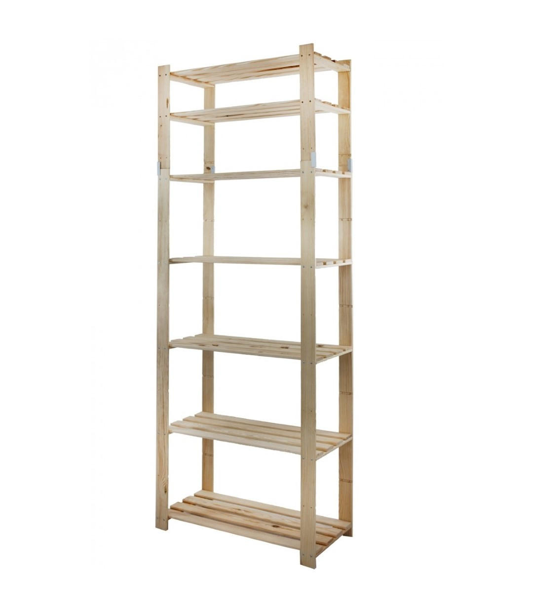 HOLZREGAL PINEPEAK 220x80x38cm 7 Fachboden 1,2cm dickes Kiefernholz Natur - Naturfarben, Holz (80/220/38cm) - PROREGAL