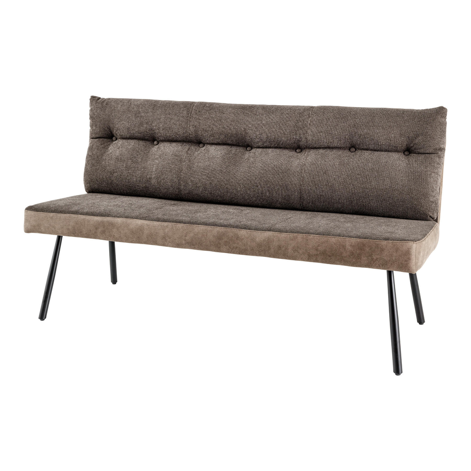 SITZBANK BIG GEORGE Flachgewebe Taupe 160 cm - Taupe/Schwarz, Textil/Metall (160/90/69cm) - riess-ambiente