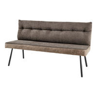 SITZBANK BIG GEORGE Flachgewebe Taupe 160 cm - Taupe/Schwarz, Textil/Metall (160/90/69cm) - riess-ambiente