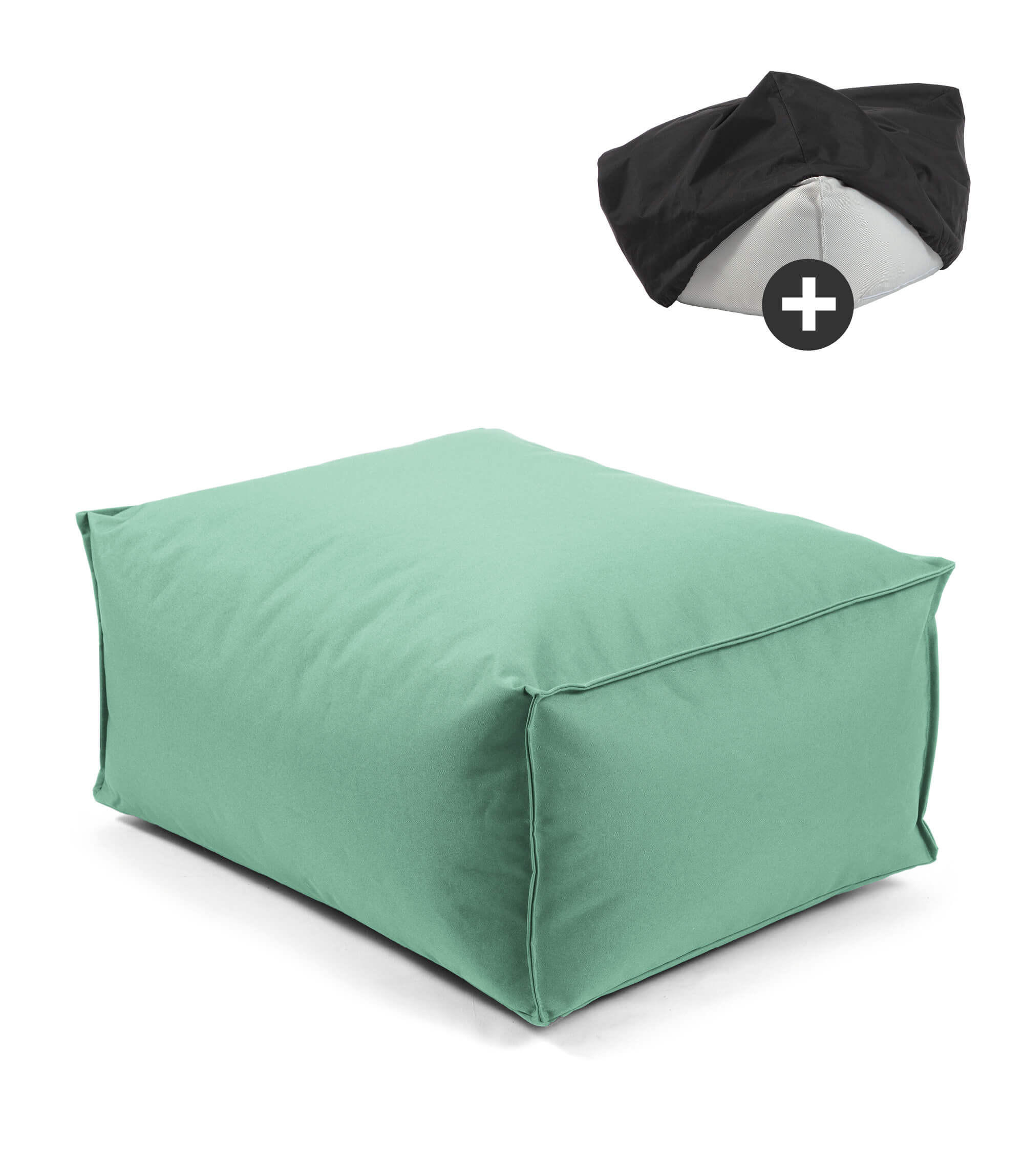 OUTDOOR POUF mit Schutzhülle Der Ruhestifter - Mintgrün, Textil (60/25/45cm) - Mokebo