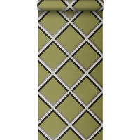 TAPETE geometrisches Motiv 52 cm x 10.05 m - Grün, Papier (52/1000cm) - Origin Wallcoverings