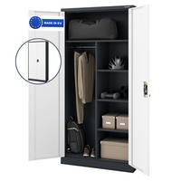 MEHRZWECKSCHRANK Metall abschließbar REKL 185x90x45cm Anthrazit-Weiß - Anthrazit, Metall (90/185/45cm) - DELUKE