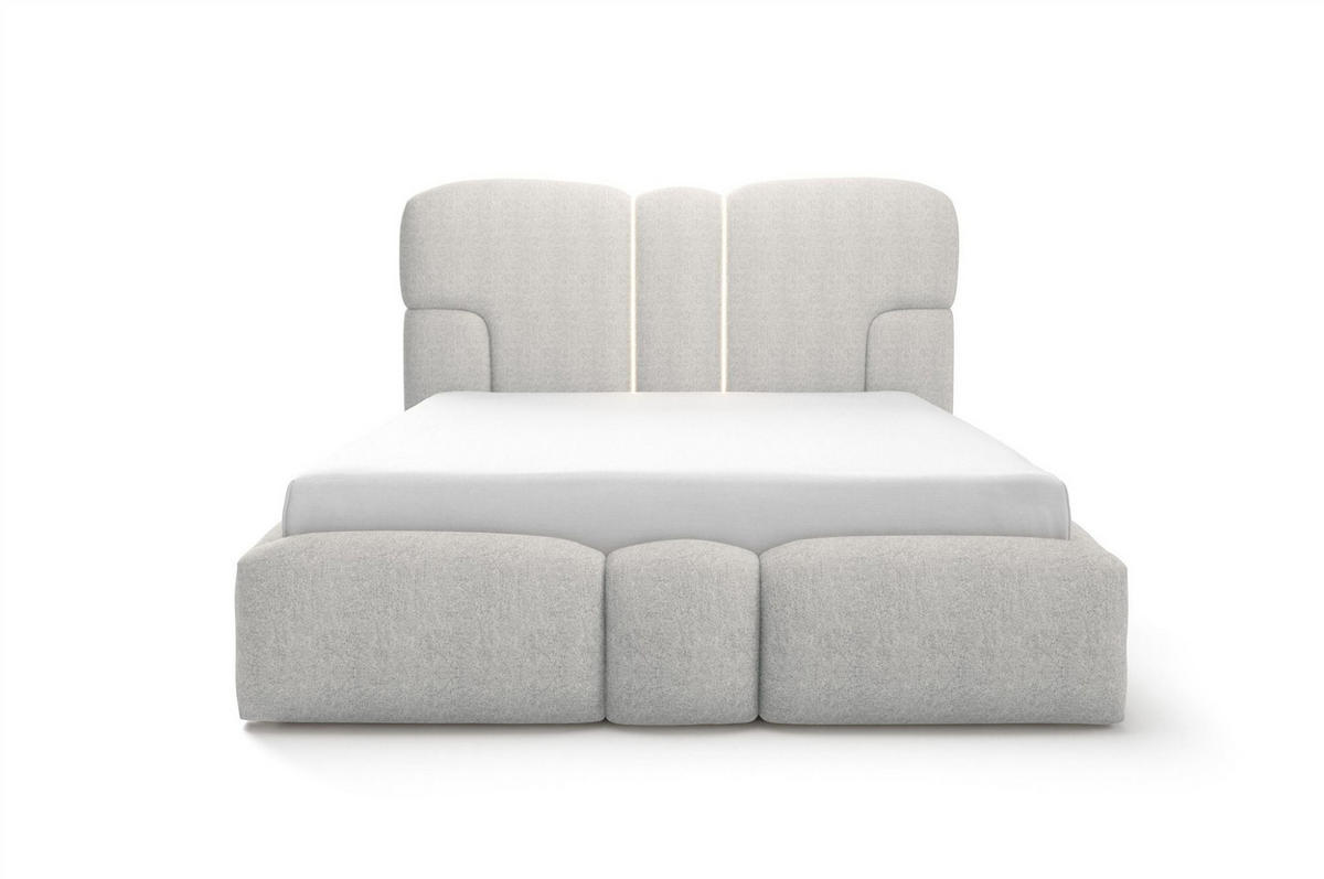 POLSTERBETT Jordan - Hellgrau, Holzwerkstoff/Textil (160/200cm) - Fun Möbel