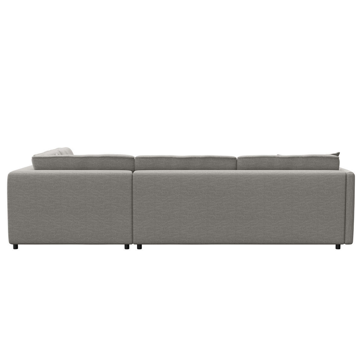 ECKSOFA mit Ottomane - Schwarz/Grau, Kunststoff/Textil (328/272cm) - home24