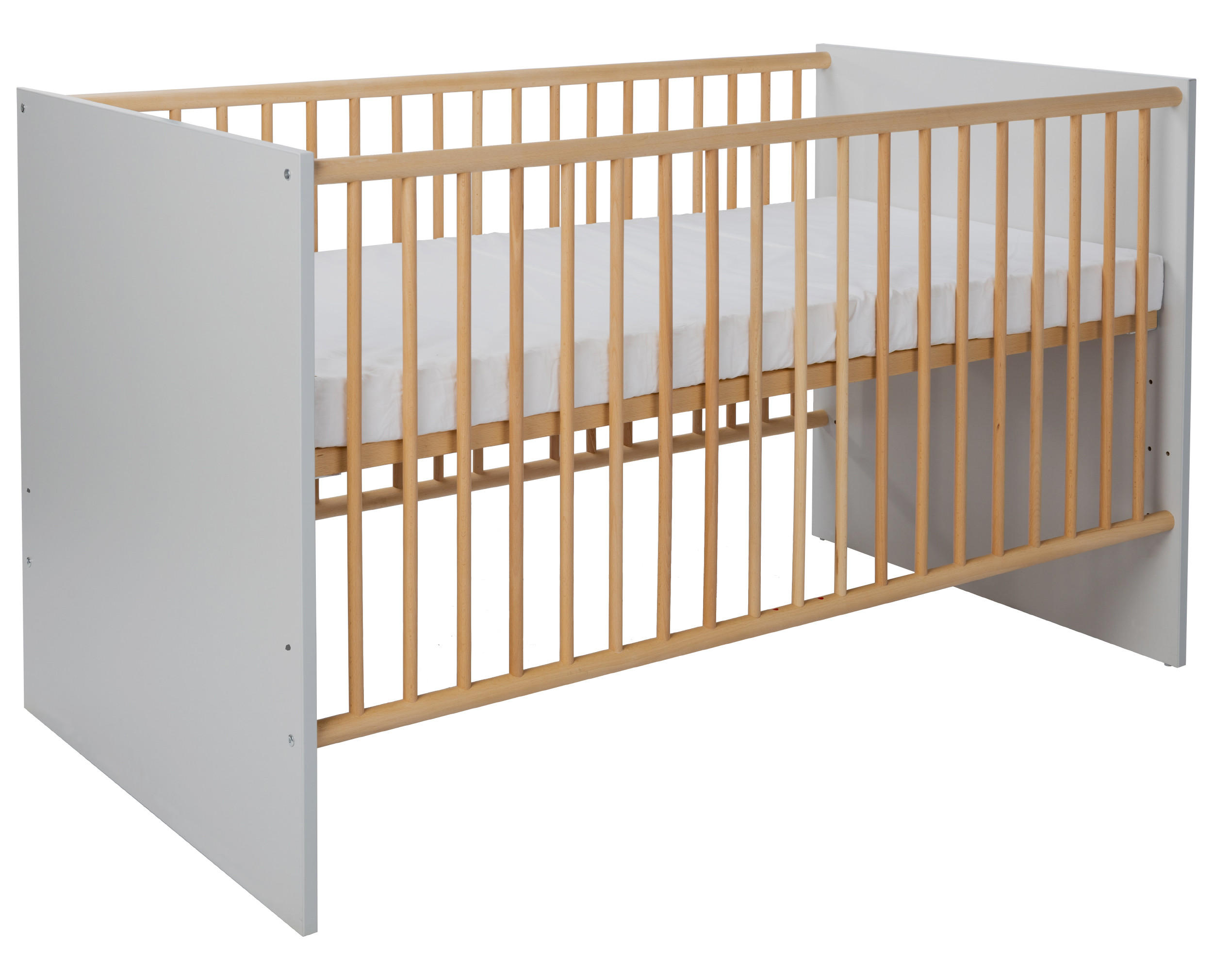 BABYBETT Elina - Eichefarben/Hellgrau, Holzwerkstoff (70/140cm) - arthur berndt