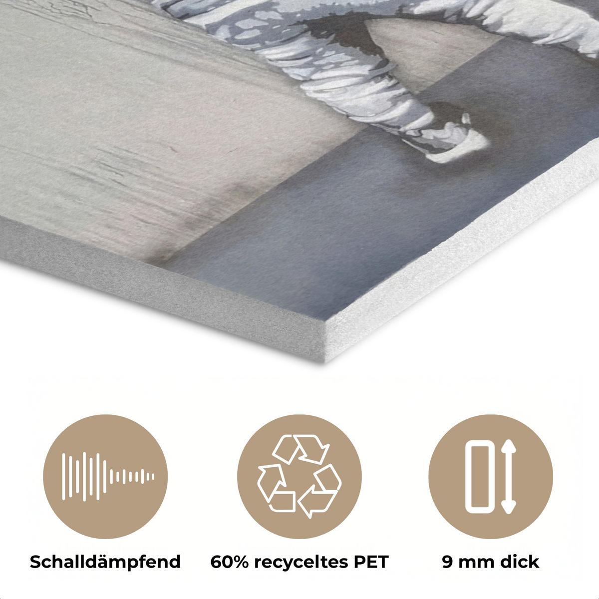 AKUSTIKBILD Graffiti - Junge - Ilussie - Straßenkunst Wandbild Wohnzimmer 100x70 cm - Hellgrau, Textil (100/70/0.9cm) - MuchoWow