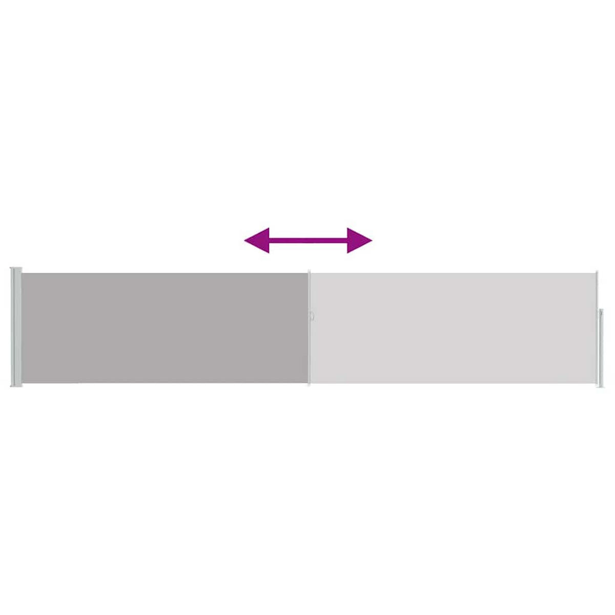 SEITENMARKISE Ausziehbare 100/500 Cm Grau - Grau, Textil (100/500cm) - vidaXL