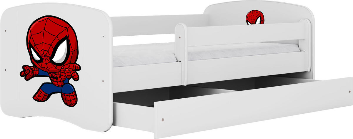 KINDERBETT Emily mit Schublade und Matratze, Weiß 70x140 cm - Weiß, Holzwerkstoff (140/70cm) - WFL GROUP