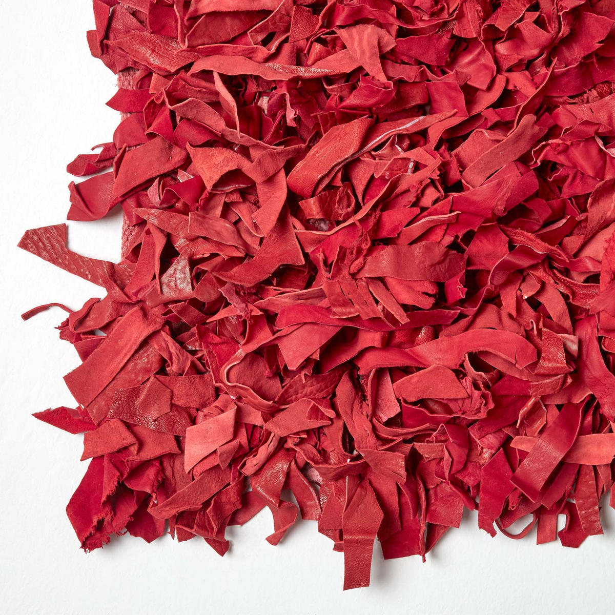 SHAGGY-TEPPICH Dallas 120/180 cm - Rot, Leder (120/180cm) - Homescapes