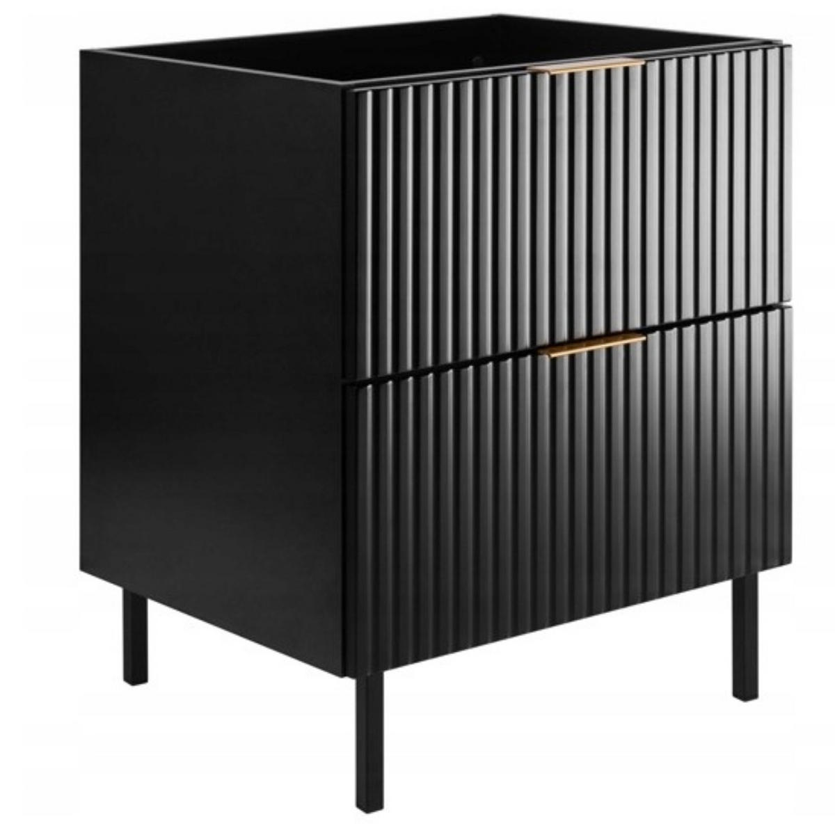 WASCHBECKUNTERSCHRANK FLOW Schwarz matt 60/57/46 cm - Schwarz, Holzwerkstoff (60/57/46cm) - Rodan