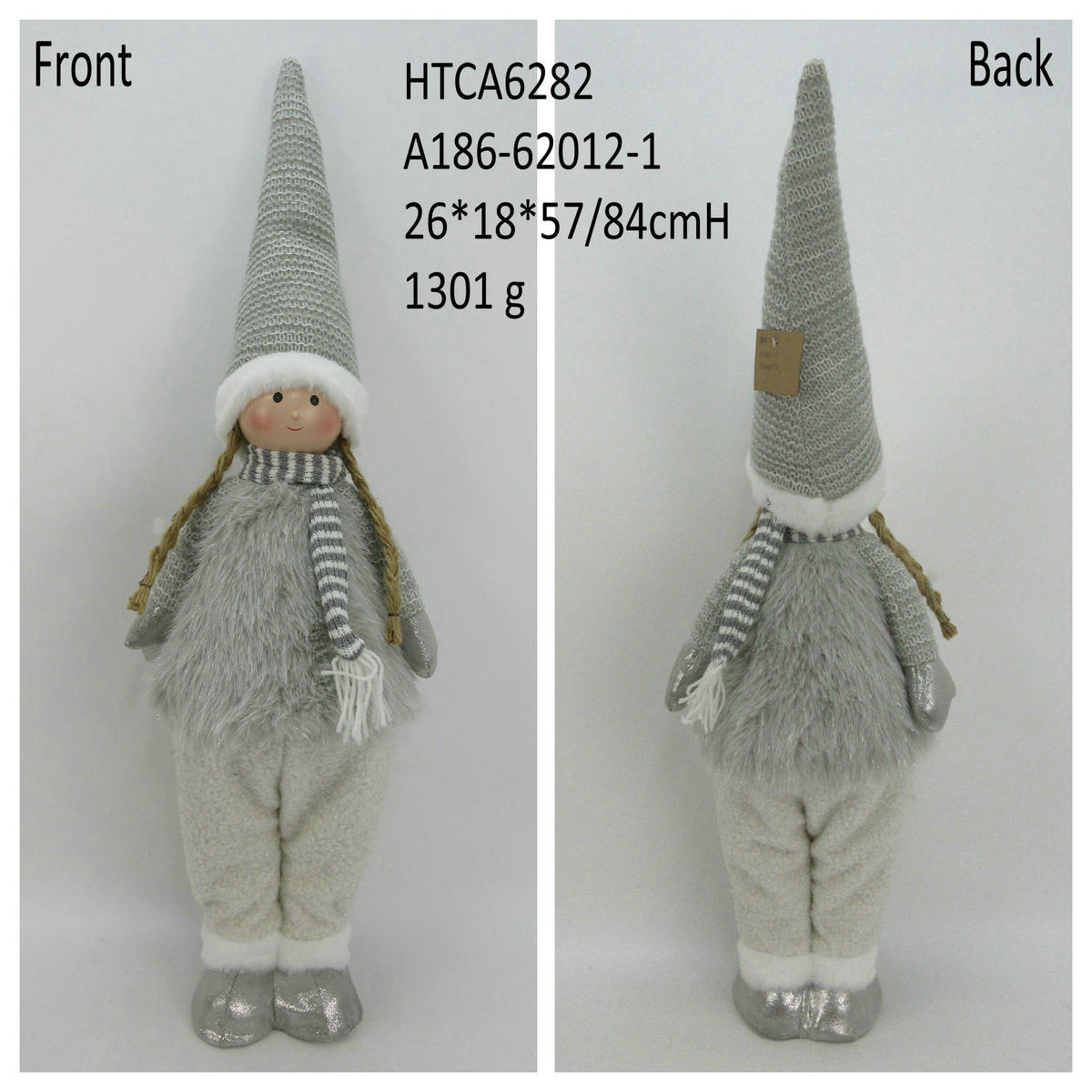 PLÜSCHFIGUR Santa Lila Silber - Grau, Textil (19/84/26cm) - Mondex