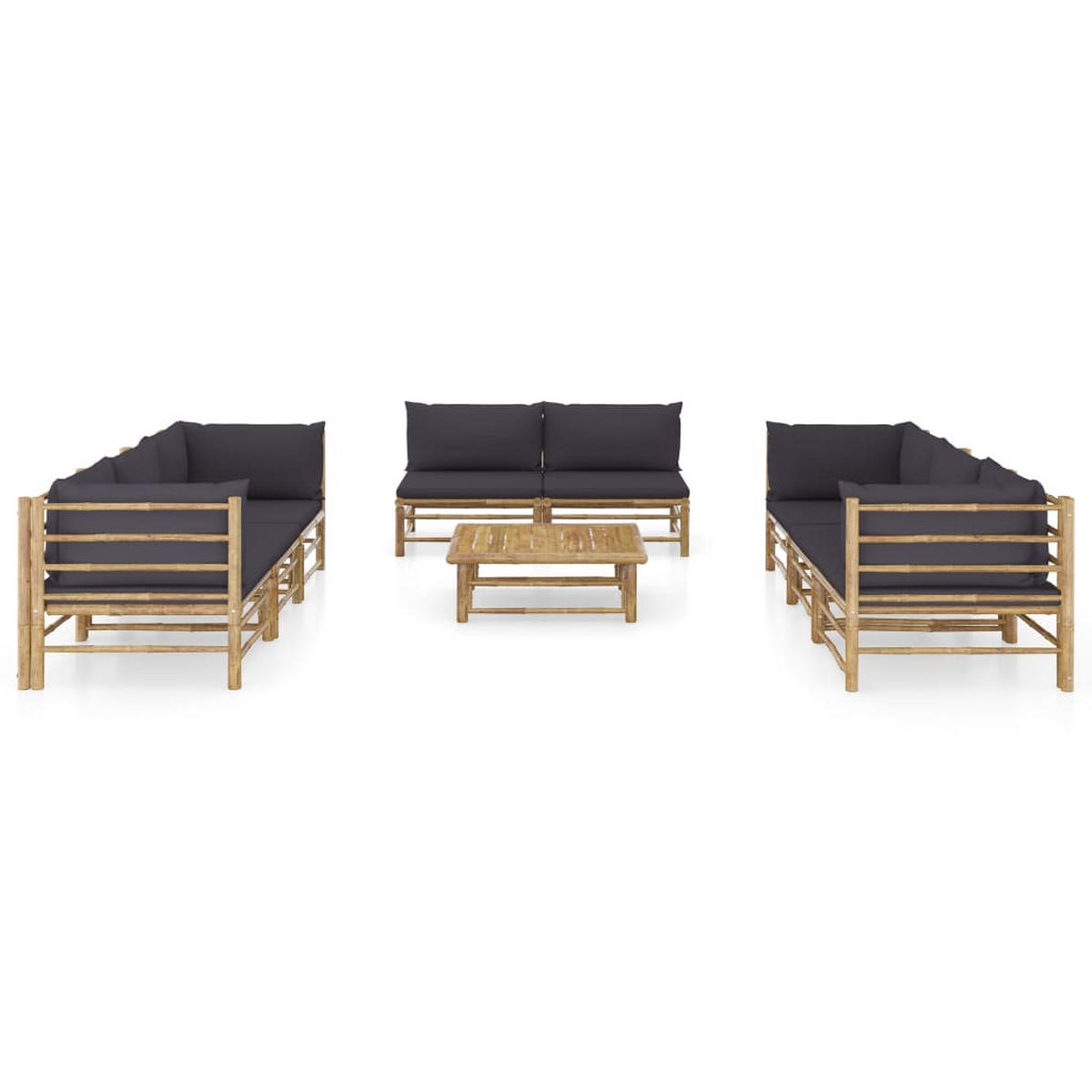 GARTENSET Resch 9-teilig - Grau, Naturmaterialien - Nettlife