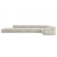 ECKSOFA modulares Sofa Felto-L3 - 475x190x70 cm Creme Cord - Hellgrau/Creme, Holzwerkstoff/Textil (475/190cm) - ALTDECOR