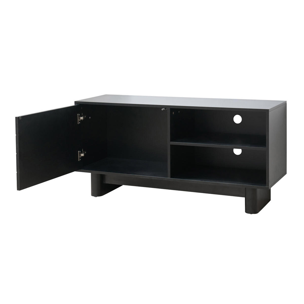 TV-SCHRANK, Schwarz - Schwarz, Holz (40/58/120cm) - Oviala