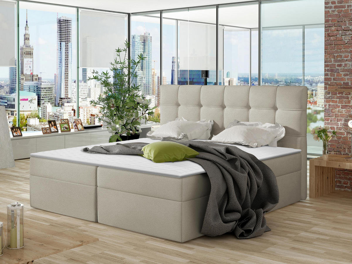 BOXBETT Nele - Beige, Holz/Holzwerkstoff (140/200cm) - MIRJAN24