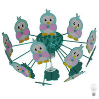 LED DECKENLEUCHTE VIKI 2 Grün Holz Metall - Grün, Holz (41.5/41.5/18cm)