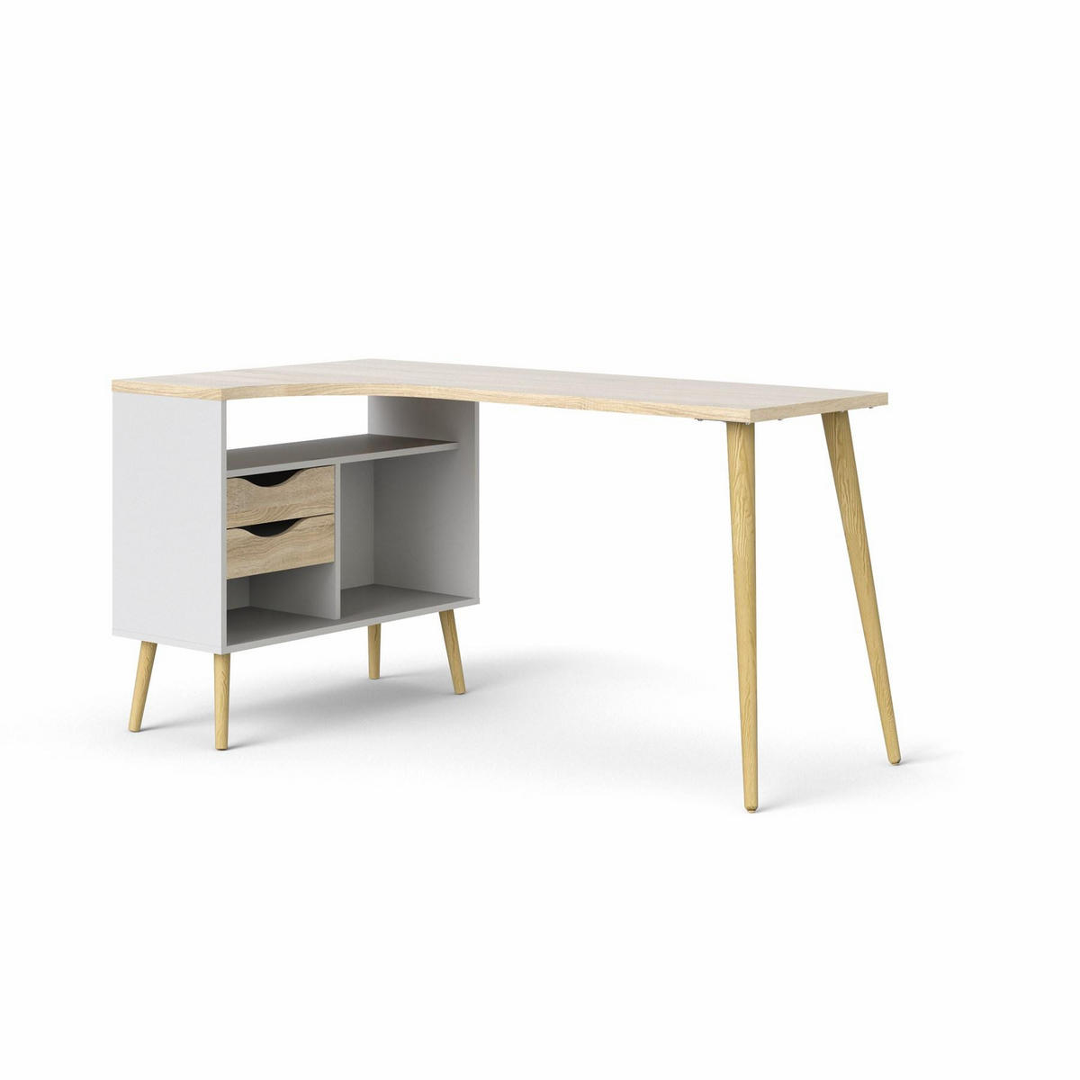 ECKSCHREIBTISCH Weiß - Weiß, Holzwerkstoff (81/145/76cm) - ebuy24