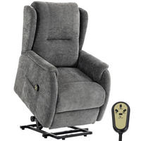 FERNSEHSESSEL,AUFSTEHHILFE Senioren Chenille-Optik Fernbedienung Seitentaschen,dunkelgrau - Grau, Textil (76/103/89cm) - Vallsero