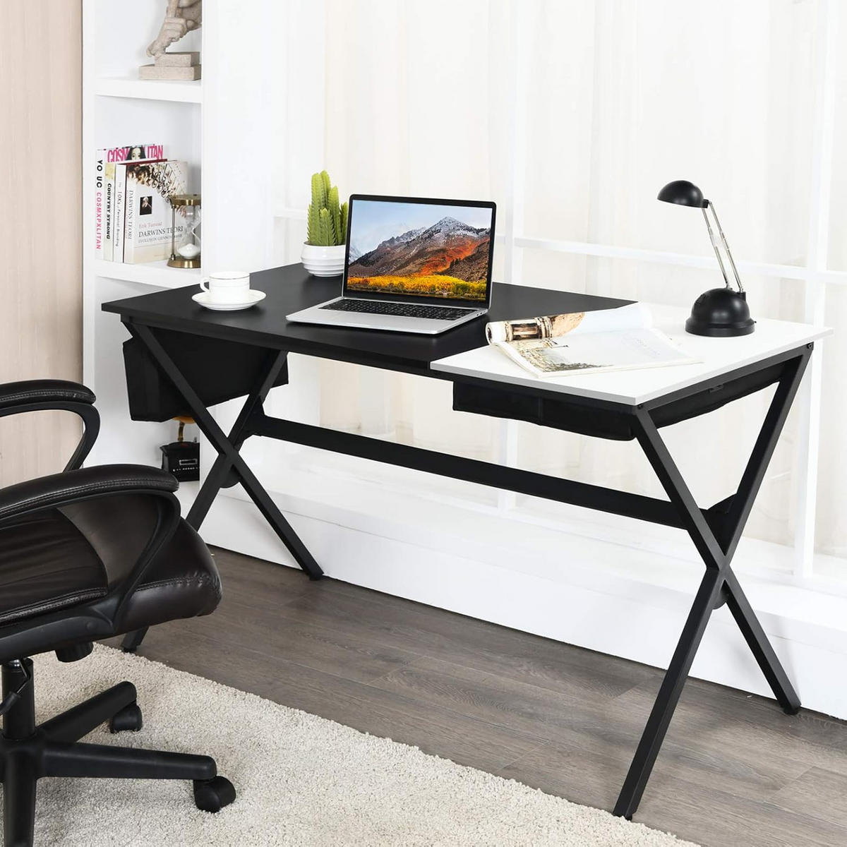 SKRIVBORD 74 cm Svart - Svart, Trä (60/120/74cm) - COSTWAY