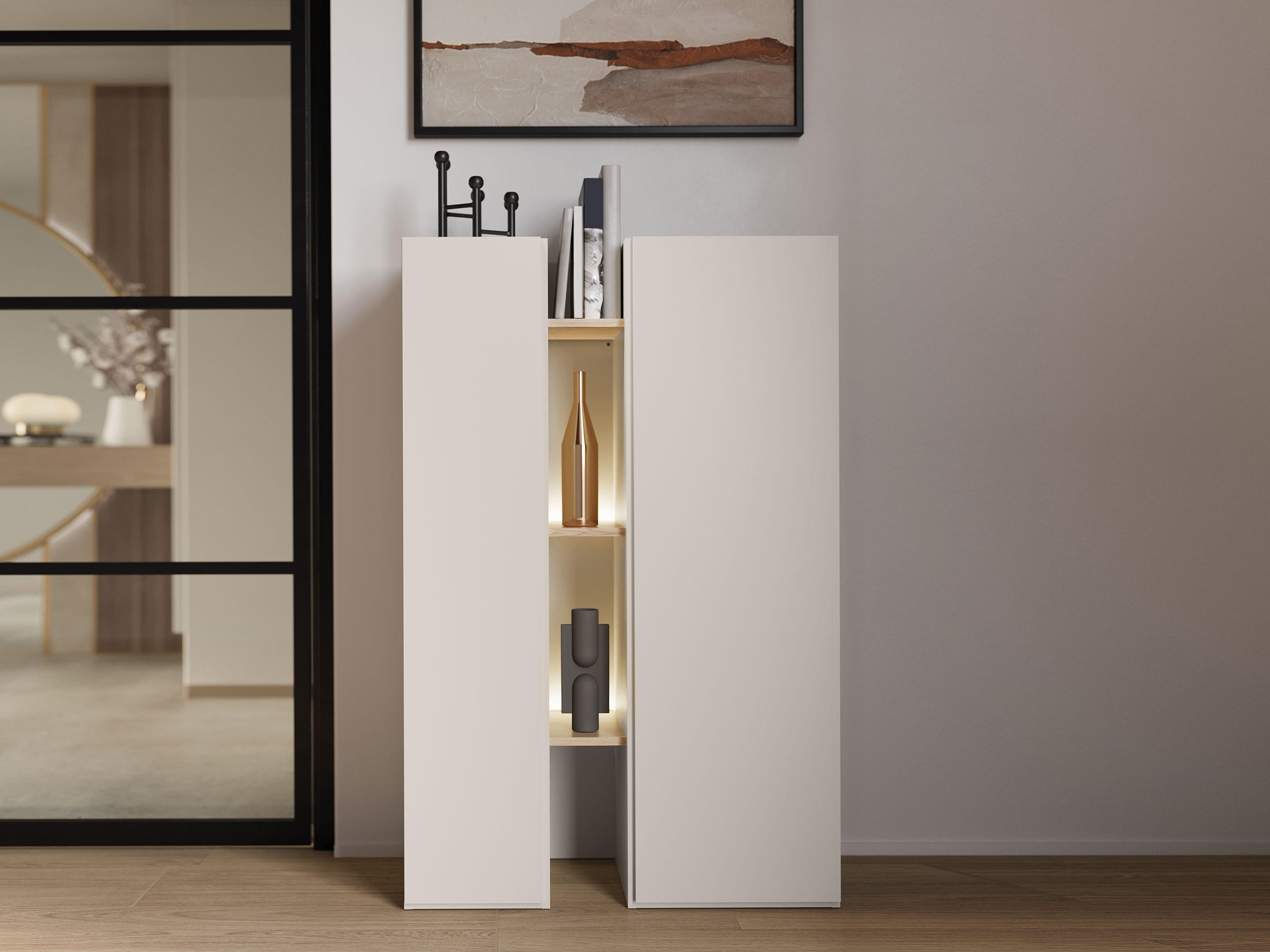 REGAL Sigma 2D SG04 - Kaschmir/Eichefarben, Holzwerkstoff (85/132/42cm) - MIRJAN24