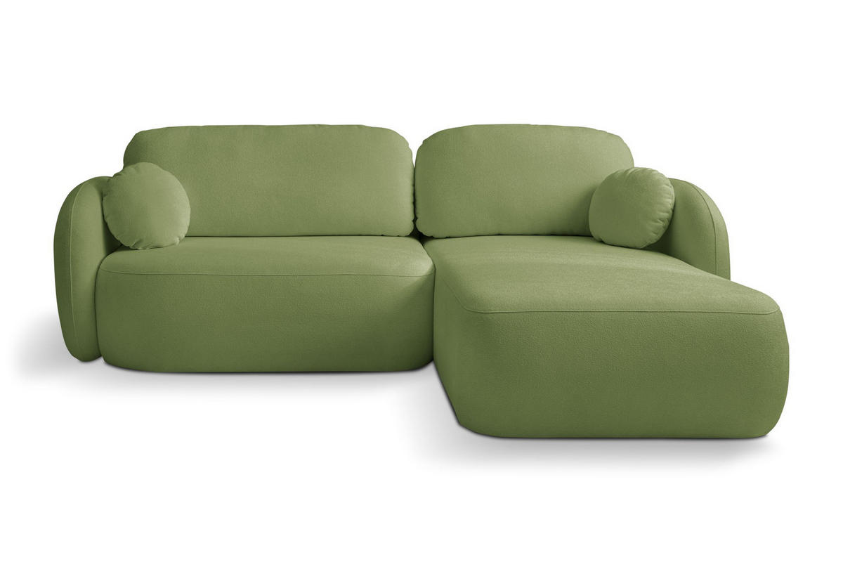 ECKSOFA Olena - Grün (Sicuro 20) - Olivgrün, Holzwerkstoff (248/174cm)