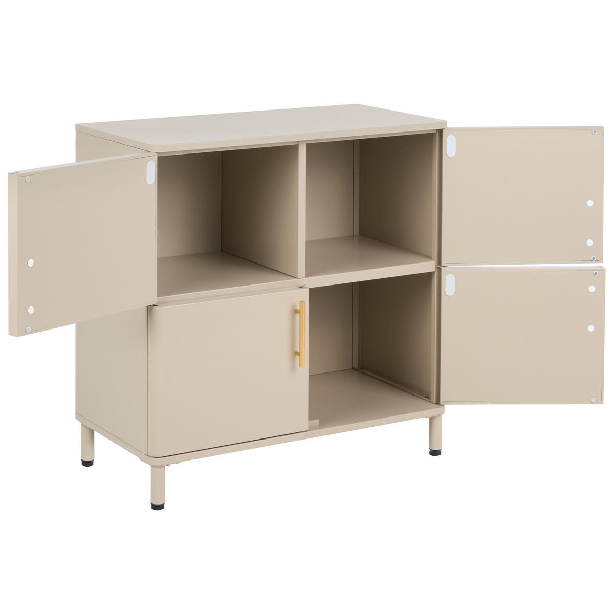 SIDEBOARD se 4 dveřmi Kov Béžový Ombura - béžová, kov (80/80/40cm) - Beliani