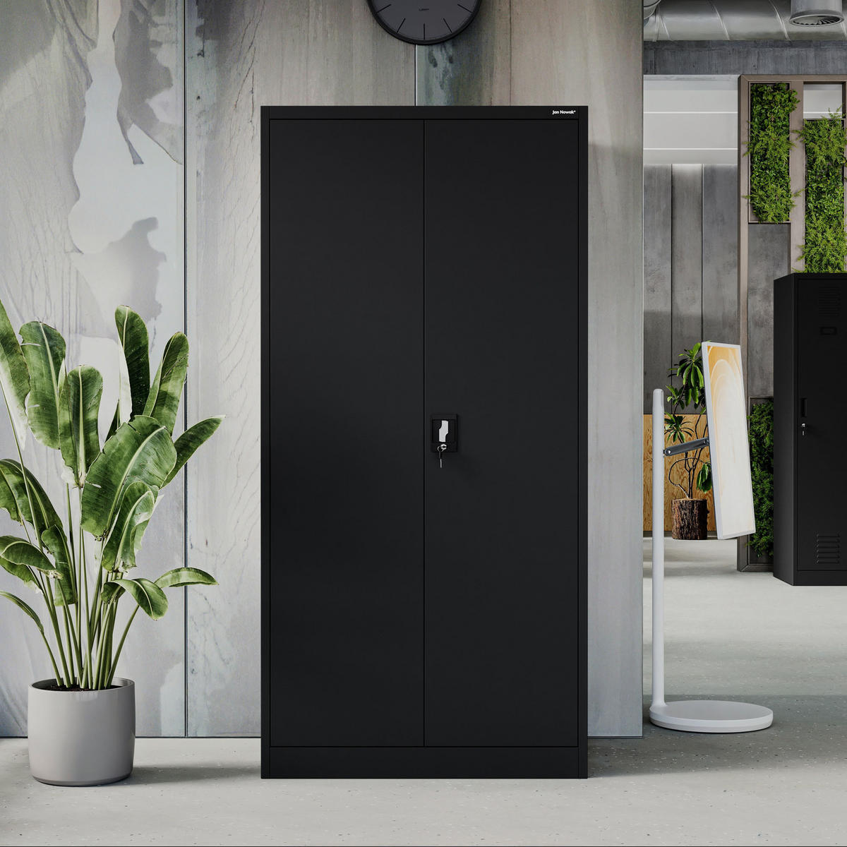 METALLSCHRANK für Büro und Werkstatt JAN D600 - Schwarz, Metall (90/185/60cm) - Jan Nowak