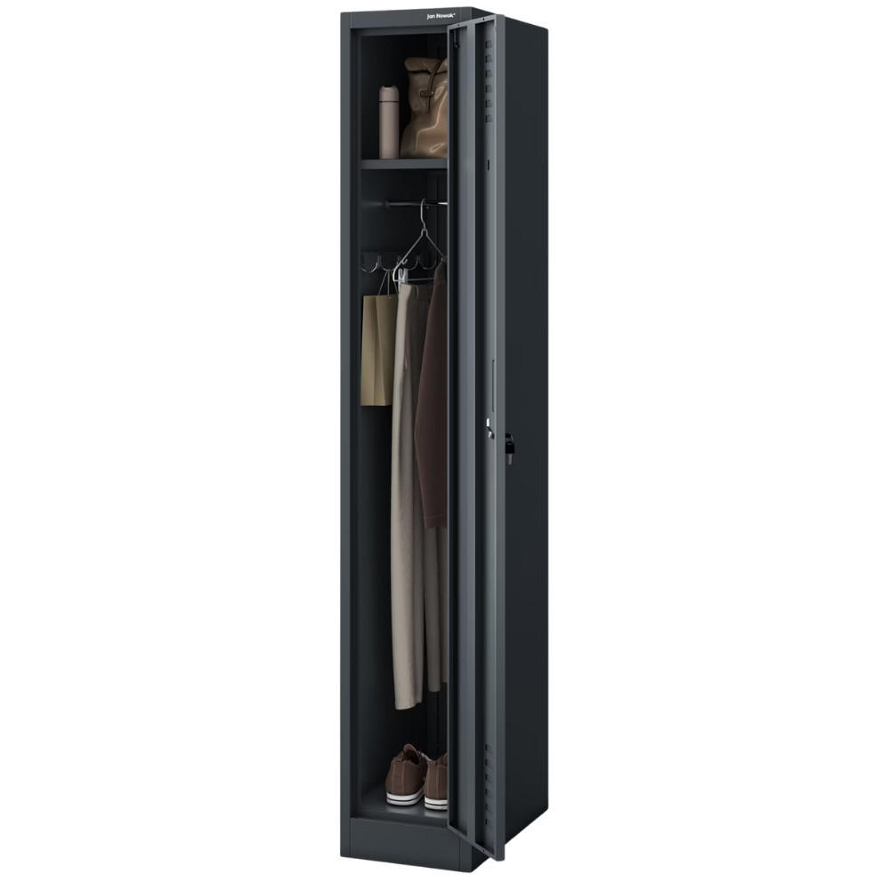 UMKLEIDESCHRANK Spind KACPER 1 Abteil 180x30x50cm Anthrazit - Anthrazit, Metall (30/180/50cm) - Jan Nowak