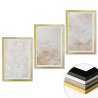 WANDBILDER 3er Set - 40x60 cm Goldrahmen - Modische Pastelltexturen - Goldfarben, Kunststoff (40/60cm) - ArtPrintCave