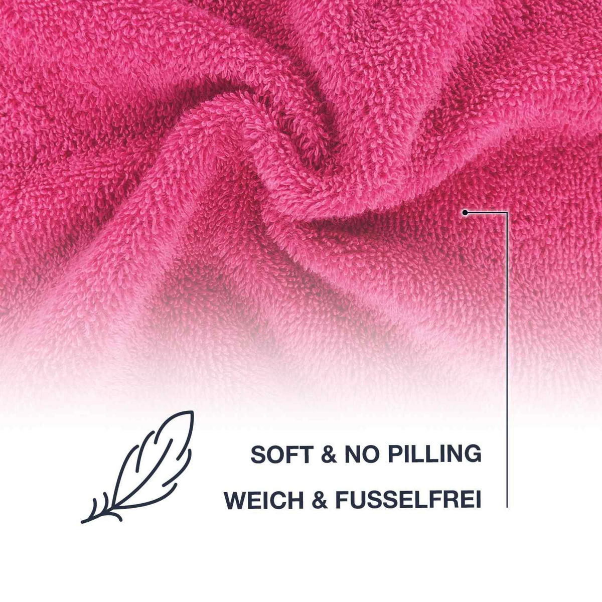 HANDTUCH JASMINA - Pink, Textil (50/100cm) - WohnDirect