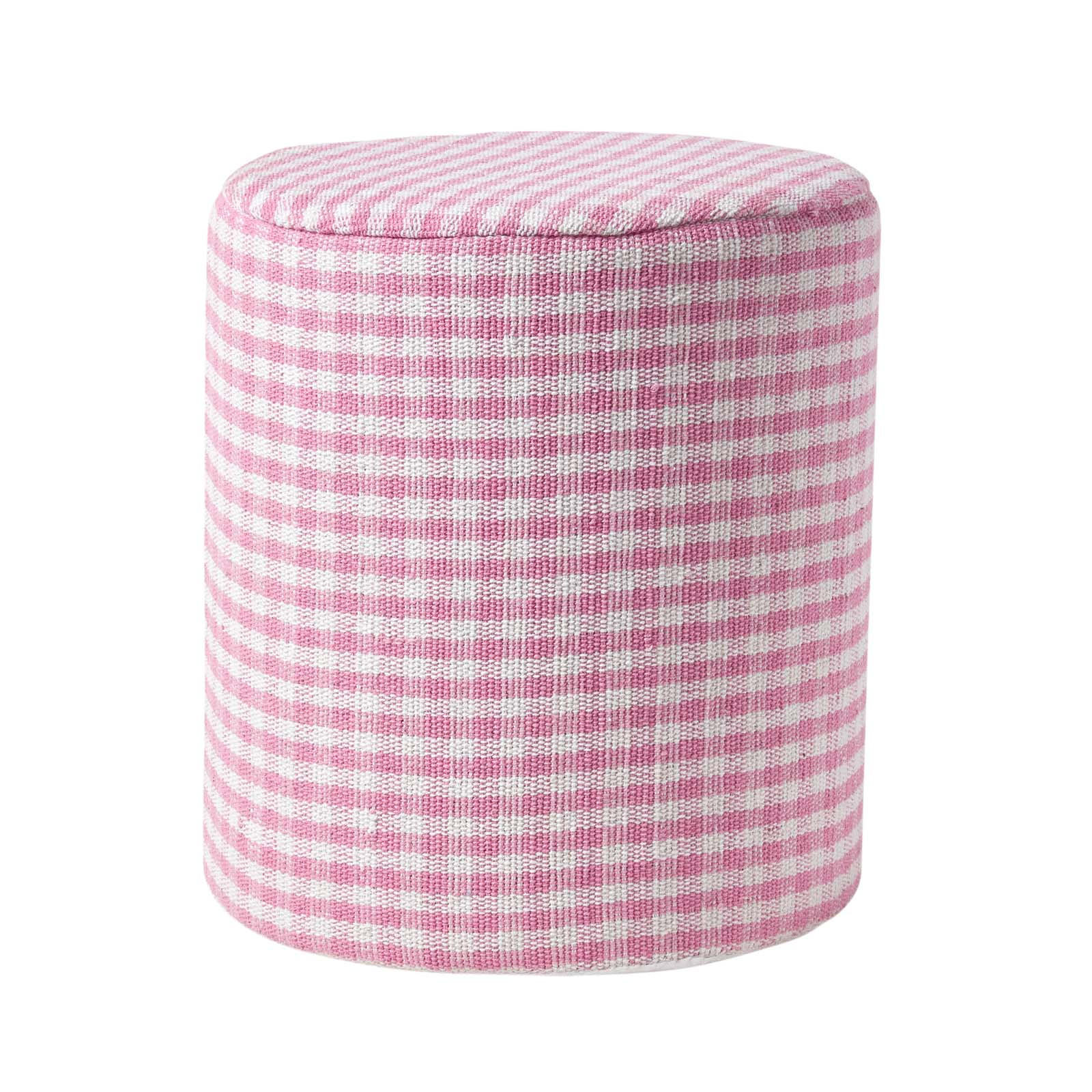 SITZPOUF Vichy-Karo rosa, Hocker rund 40/40/42 cm - Rosa, Textil (40/42/40cm) - Homescapes