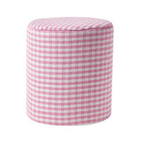 SITZPOUF Vichy-Karo rosa, Hocker rund 40/40/42 cm - Rosa, Textil (40/42/40cm) - Homescapes
